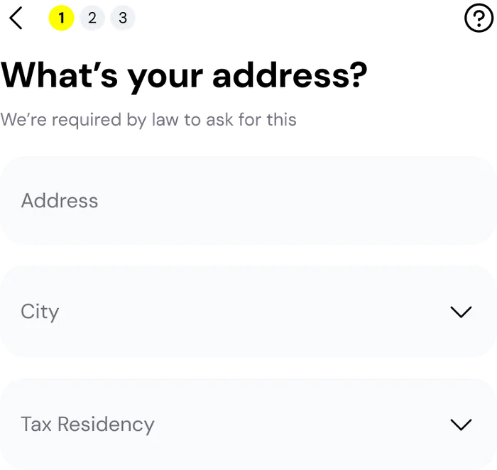 Address form in light mode