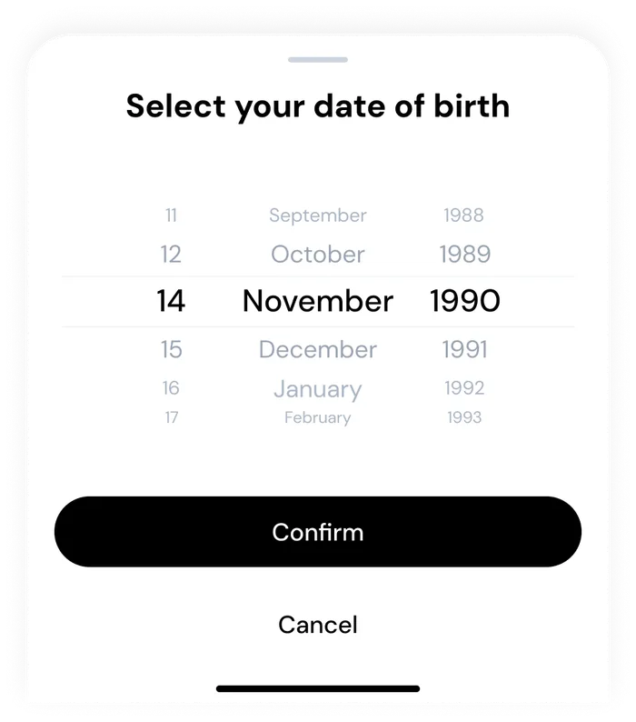 Date picker in light mode