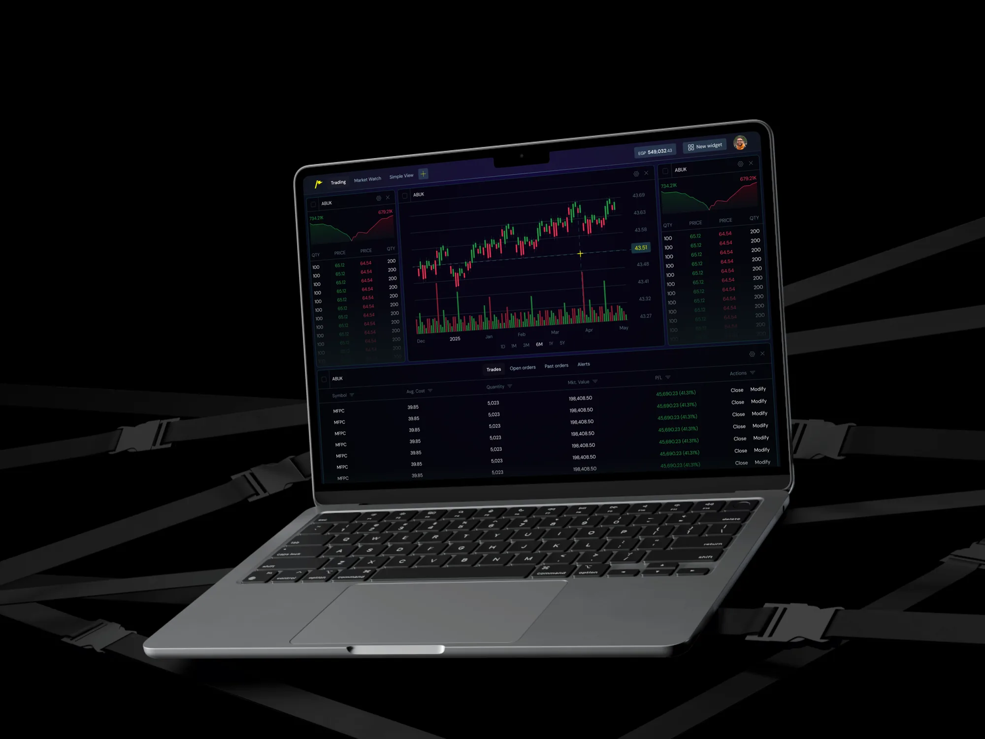 The redesigned ThndrX workspace on a laptop